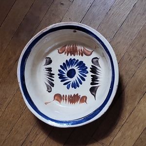 Vintage Mexican Terra Cotta Hand Painted Bowl